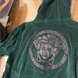 Versace Forest Green Hoodie with Medusa Emblem